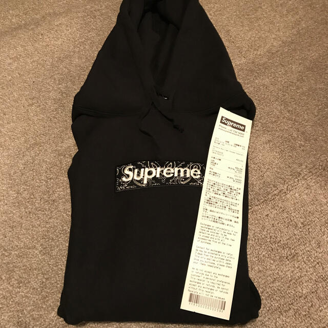 Supreme Bandana Box Logo Hooded 黒 S