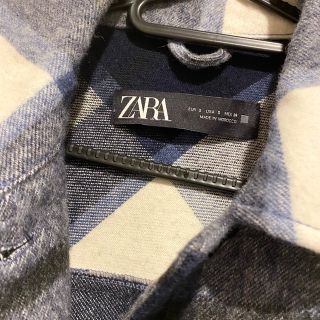 新品　ZARA  チェック柄フリンジ付きオーバーシャツジャケット