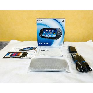 プレイステーションヴィータ(PlayStation Vita)のほぼ新品 PSVita PCH-1000 ZA01 クリスタルブラック 希少品(家庭用ゲーム機本体)