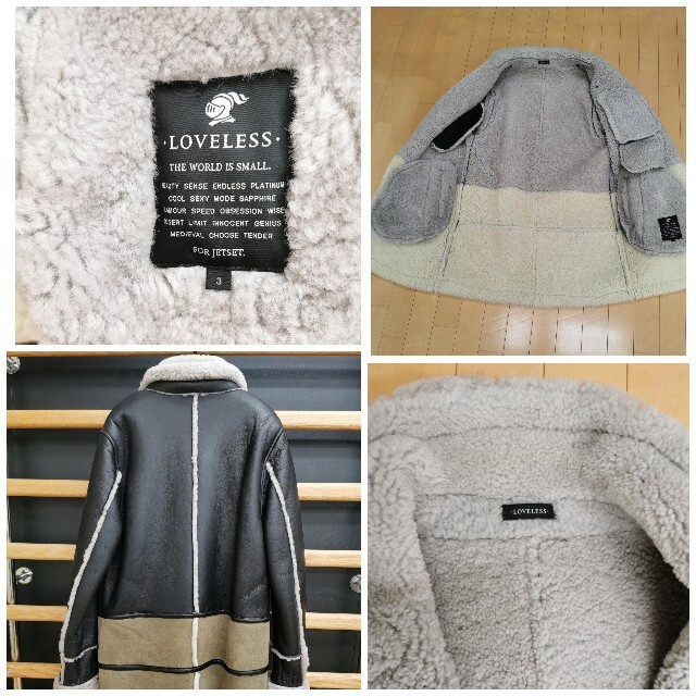 LOVELESS(ラブレス)のあなろぐ818さま専用 ムートンバイカラーコート定価25万円超 メンズのジャケット/アウター(チェスターコート)の商品写真