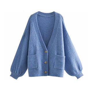 ザラ(ZARA)の🍁秋冬新作☃️2930◆blue ニット カーディガン(カーディガン)