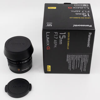 パナソニック(Panasonic)の【美品】LUMIX LEICA DG SUMMILUX 15mm F1.7(レンズ(単焦点))