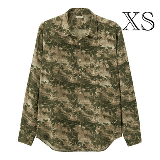 ジーユー(GU)のGU/ジーユー メンズ フランネルシャツ 長袖 カモフラ風 カーキ XS(シャツ)