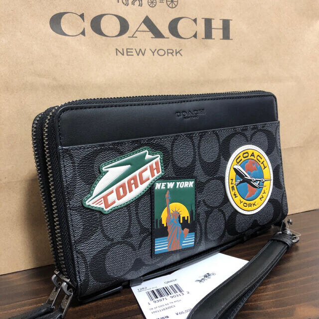 COACH(コーチ)の【COACH☆新品】入手困難！78%OFF！ダブルジップ　トラベル　シグネチャー メンズのファッション小物(長財布)の商品写真