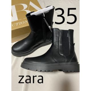 ザラ(ZARA)のZARA ゴム入りトラックソールアンクルブーツ　35(ブーツ)