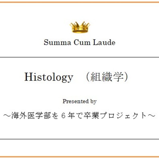 Histology（組織学）～海外医学部を６年で卒業プロジェクト～