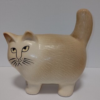 リサラーソン(Lisa Larson)のリサ・ラーソン  モア ブラウン 猫の置物 陶器 北欧雑貨(置物)