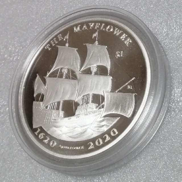 イギリス領 ヴァージン諸島 2020 メイフラワー号 銀貨 400周年記念