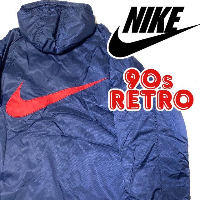 NIKE(ナイキ)の90s NIKE ナイキ ベンチコート XL ナイロンジャケット ハーフコート  メンズのジャケット/アウター(ナイロンジャケット)の商品写真