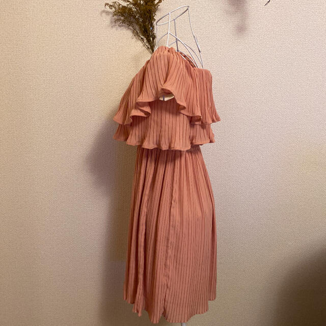 フリルピンクドレス　一点限り レディースのフォーマル/ドレス(ミニドレス)の商品写真