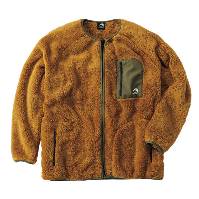 patagonia(パタゴニア)のWorkman ワークマン　ストレッチフリースノンカラージャケット　キャメルLL レディースのジャケット/アウター(ノーカラージャケット)の商品写真