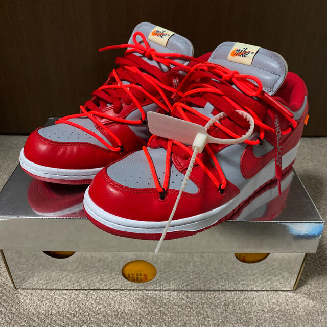 Nike off-white dunk low university red