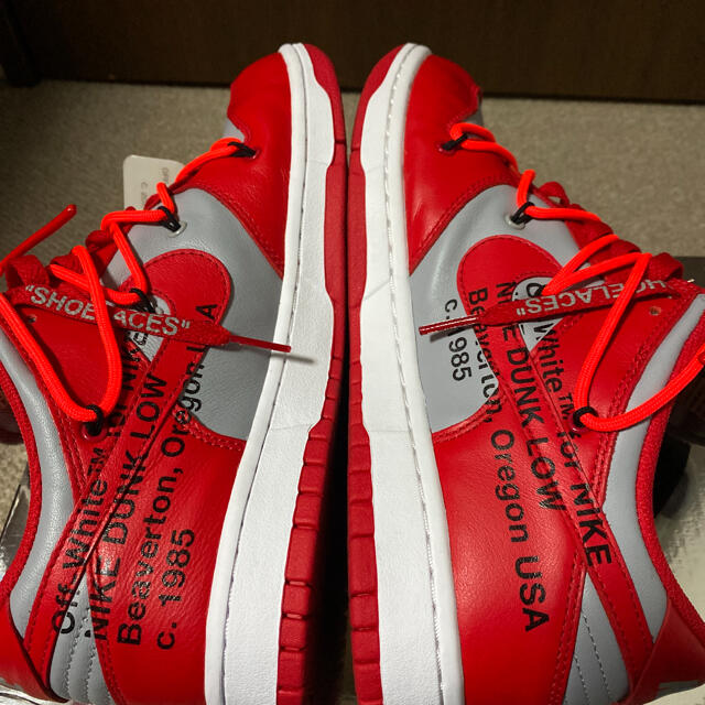 Nike off-white dunk low university red