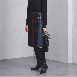 ユナイテッドアローズ(UNITED ARROWS)の＜O'NEIL of DUBLIN＞ツイード コンビ スカート(ひざ丈スカート)