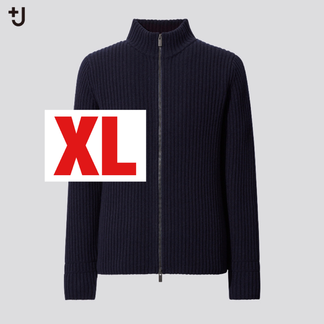 【XL】ミドルゲージリブフルジップセーター +J ジルサンダー UNIQLOのサムネイル