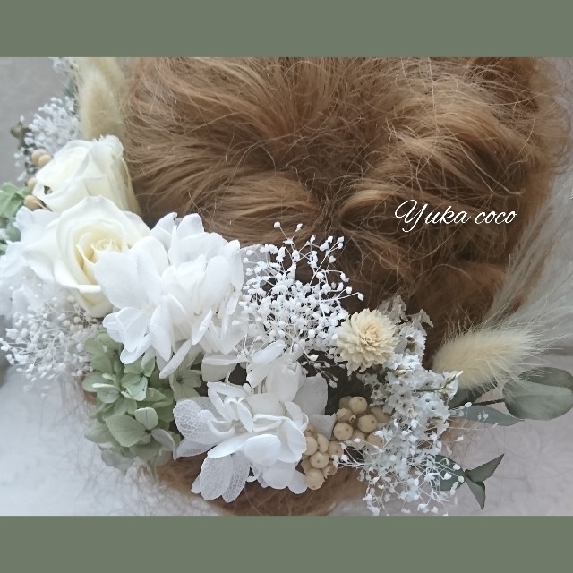 ドライフラワー ヘッドドレス 髪飾り❁成人式 結婚式 前撮り 振袖 色打掛 和装ウェディング