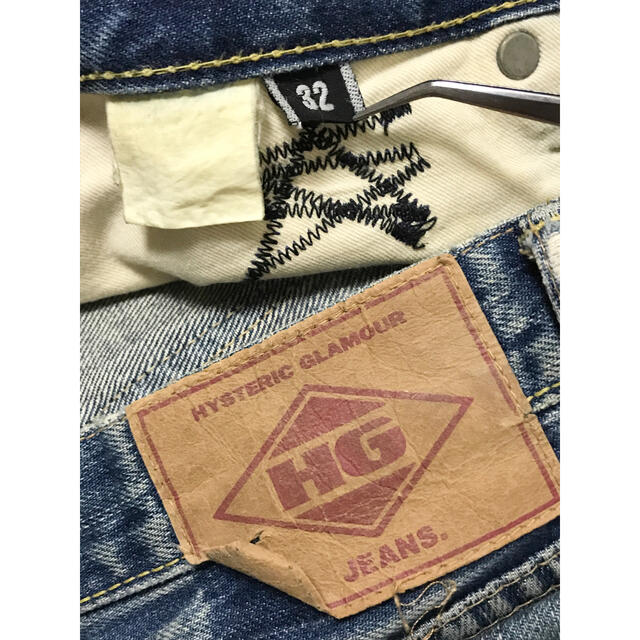 HYSTERIC GLAMOUR(ヒステリックグラマー)のHYSTERIC GLAMOUR Line-Studs Damage Denim メンズのパンツ(デニム/ジーンズ)の商品写真