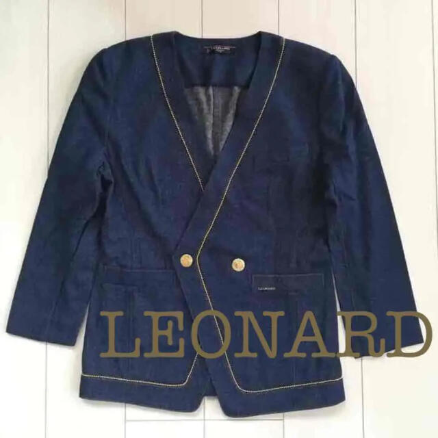 LEONARD(レオナール)の【LEONARD】シルクデニム　ジャケット レディースのジャケット/アウター(Gジャン/デニムジャケット)の商品写真