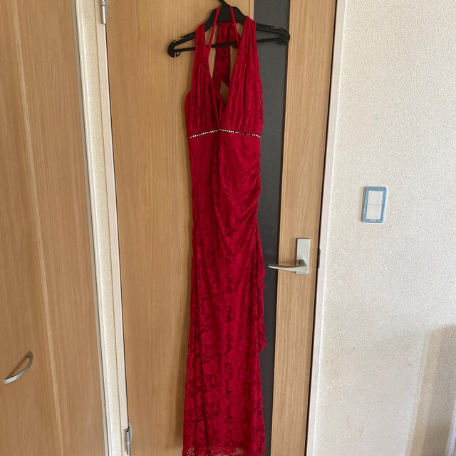 お値下げ！！キャバ嬢　赤　ロングドレス レディースのフォーマル/ドレス(ロングドレス)の商品写真