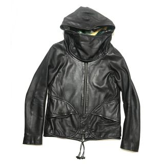 ベルンハルトウィルヘルム(BERNHARD WILLHELM)のMAKIN JAN MA Hooded Lamb Leather JkT(レザージャケット)