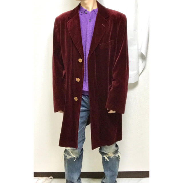 Paul Smith(ポールスミス)のPAUL SMITH Red Velvet Chester-Coat メンズのジャケット/アウター(チェスターコート)の商品写真