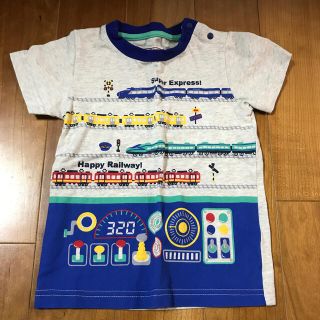 マザウェイズ(motherways)の電車柄　半袖Tシャツ 97サイズ　(Tシャツ/カットソー)