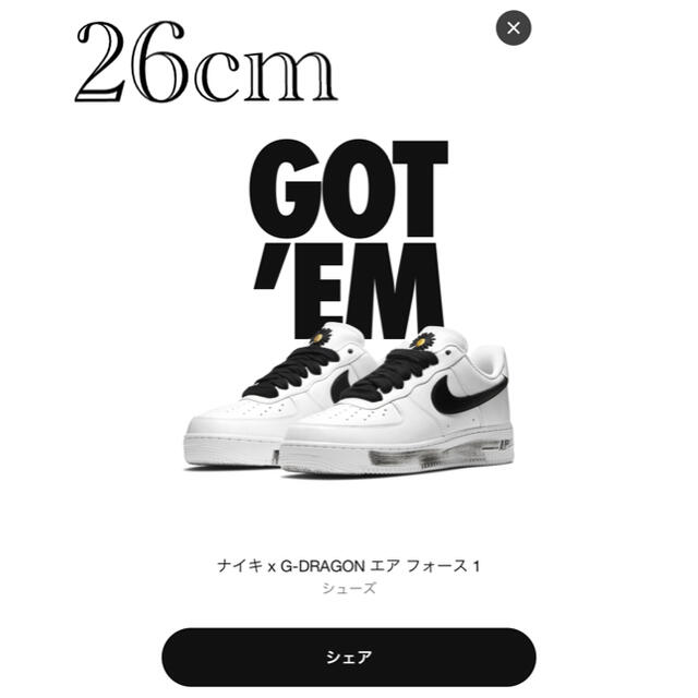 超歓迎 NIKE - ナイキ×G-DRAGON エアフォース1 NIKE パラノイズ