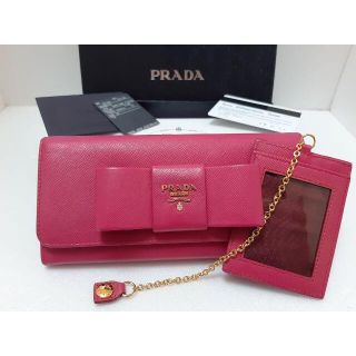 プラダ(PRADA)のプラダ　ピンクリボン長財布(財布)