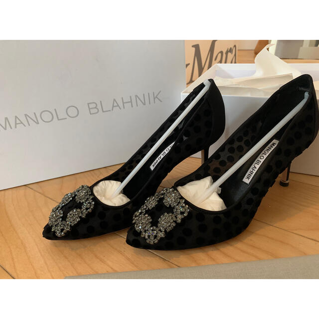 未使用マロノブラニク　36 1/2 シースルードットmanolo blahnikレディース