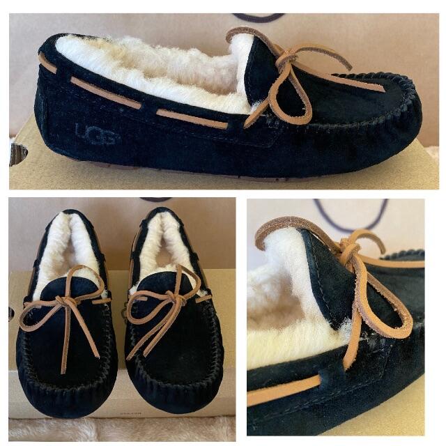 新品☆ UGG ダコタ ローファー モカシン リボン ブラック 黒 22cm 1