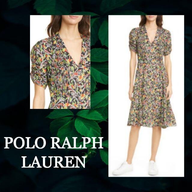 SALE☆【POLO RALPH LAUREN】フローラル半袖シルクドレスワンピ | フリマアプリ ラクマ