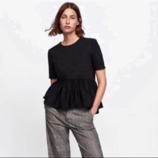 ザラ(ZARA)のなっみ様　zara ペプラムフリル付きTシャツ(Tシャツ(半袖/袖なし))