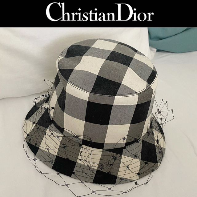 最高級のスーパー Dior Christian - チェック柄ベール付きサイズ58