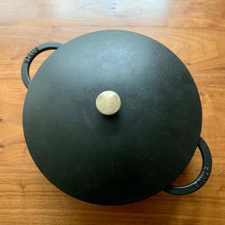 ストウブ(STAUB)の🎄値下ストウブstaubニダベイユソテーパン　28　ブラック　グリルパン(鍋/フライパン)