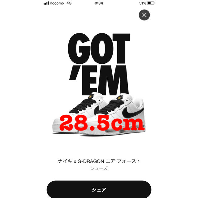 NIKE AIR FORCE 1 パラノイズ G-DRAGON 28.5cm