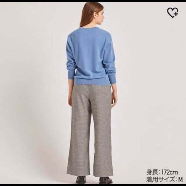 UNIQLO(ユニクロ)のユニクロ ワイドストレートパンツ XS ウールライク　千鳥柄　ワイドパンツ レディースのパンツ(カジュアルパンツ)の商品写真