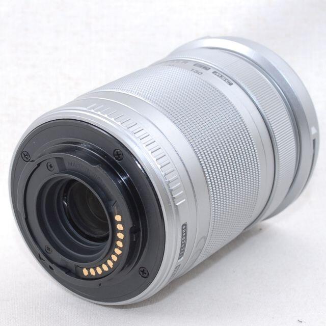 OLYMPUS(オリンパス)のプロテクタ付★ 超望遠ズーム★オリンパス 40-150mm シルバー 　 スマホ/家電/カメラのカメラ(ミラーレス一眼)の商品写真