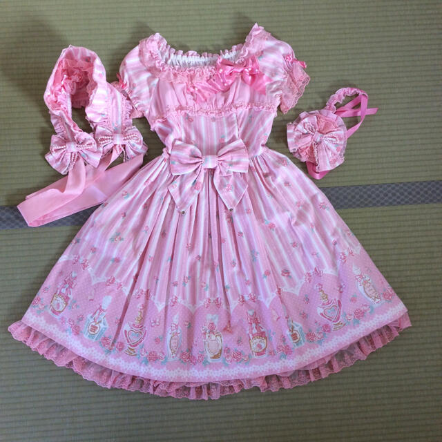 レディースAngelic Pretty ローズトワレ ワンピース ボンネット キャノティ