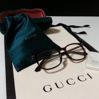 グッチ(Gucci)の値引き中 定価　3.4万　GUCCI　グッチ 伊達メガネブラウン(サングラス/メガネ)