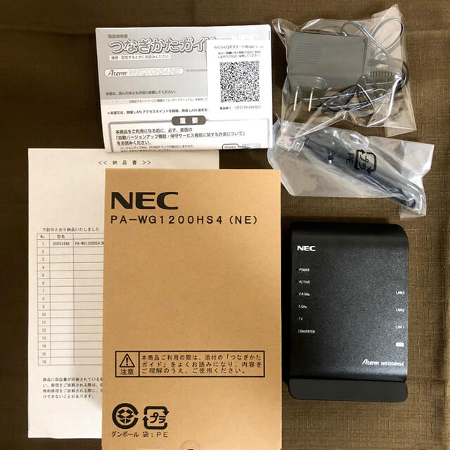 NEC(エヌイーシー)の【良品・保証あり】NECルーター PA-WG1200HS4 スマホ/家電/カメラのPC/タブレット(PC周辺機器)の商品写真