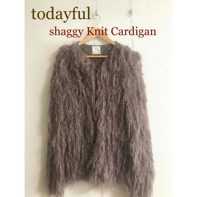 TODAYFUL(トゥデイフル)のtodayful★Shaggy Knit Cardigan ダスティピンク レディースのトップス(カーディガン)の商品写真