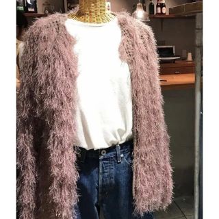 トゥデイフル(TODAYFUL)のtodayful★Shaggy Knit Cardigan ダスティピンク(カーディガン)