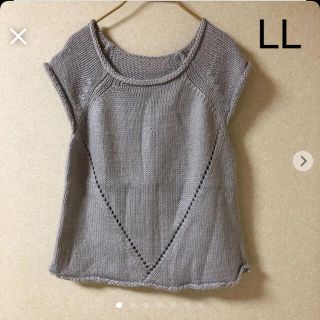 手編み風グレージュベストsize42(ベスト/ジレ)