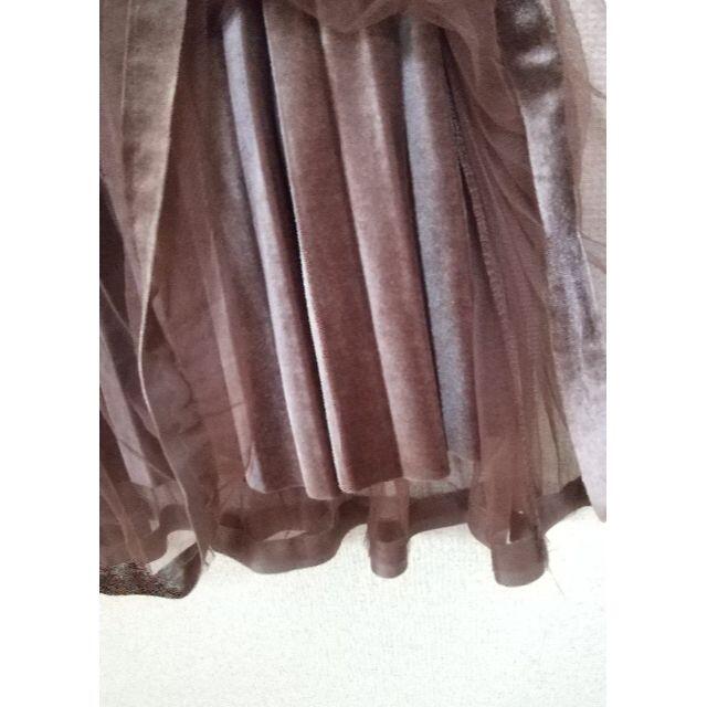 ベロアチュールプリーツスカート レディースのスカート(その他)の商品写真