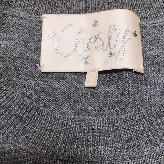 Chesty(チェスティ)のチェスティ　ニット  長袖　ハイヒール  グレー レディースのトップス(ニット/セーター)の商品写真