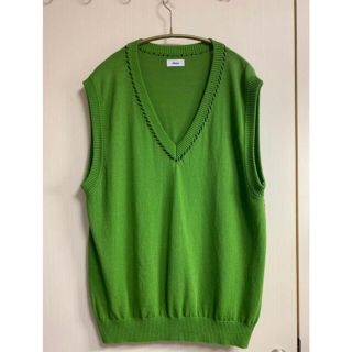 アレッジ(ALLEGE)のALLEGE 19ss Hand stitch knit vest グリーン(ベスト)