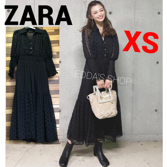 Zara 完売品 Zara スイスドット柄ミディ丈ワンピース レース 水玉 黒 3の通販 By Moana S Shop ザラならラクマ