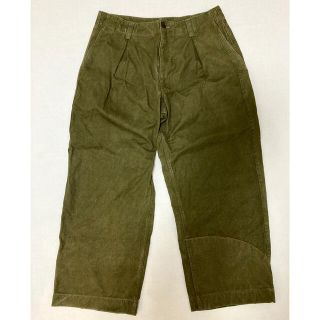 コモリ(COMOLI)の最終値下げ　新品　kuon テントクロス　ワイドパンツ　tent 　チェコ軍(ワークパンツ/カーゴパンツ)