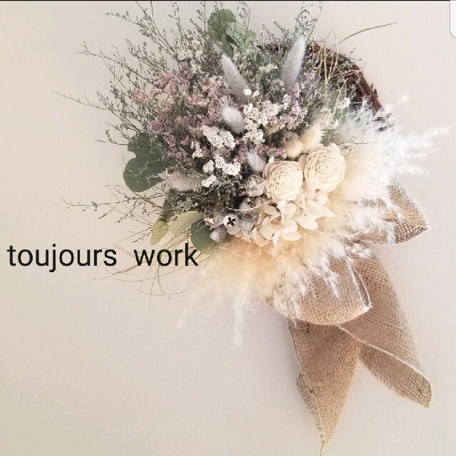 人気が高い ドライフラワーリース◇winter white◇◆冬のリース◇ リース 人気が高い ドライフラワーリース◇winter white◇◆冬のリース◇ リース