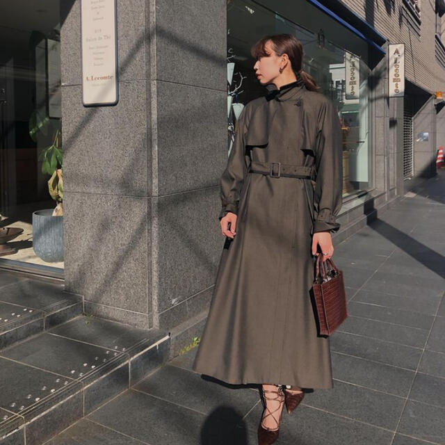 Ameri VINTAGE - 【自宅試着のみ】MINIMAL FLARE LONG TRENCH COATの